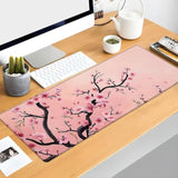 Floral Gaming Mouse Pad Extended Desk Computer Keyboard Laptop Mouse Pads For Gaming Home Office Work, Large Long Desk Mat Mousepad With Non-Slip Rubber Base 31.5×11.8Inch (Cherry Blossom)