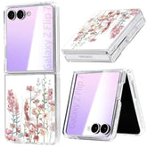 Phone Case Pink Floral For Samsung Z Flip 7, Ultra Slim Soft Shockproof, Never Yellow Cover For Samsung Flip 7 Case Women