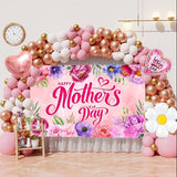 Mothers Day Decorations, 153PCS Mother’s Day Decorations for Party Pink Rose Gold Balloons with Large Happy Mother’s Day Banner Backdrop, Mothers Day Balloon Arch Kit