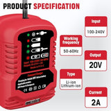 Replace Mini Charger For Bauer 20V Battery, 1/2 Size For Bauer 20V Charger, For 1704C-B 1701C-B Hypermax Etc.
