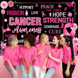 Breast Cancer Awareness Backdrop Pink Ribbon Hope Strength Cure Banner