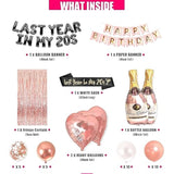 38pcs Rose Gold 29th Birthday Decorations for Women, with Banner, Sash & Balloons