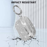 For Airpods 4 Diamond Case Rhinestone Bling Glitter Crystal Shiny Sparkle Cute Cover For Girls Women Wireless Charging Luxury Skin For Apple Airpods 4 Silver