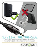24K Gold Plated Toslink to Mini Toslink Digital Fiber Optical S/PDIF Audio Cable with Metal Connectors & Strain-Relief PVC Jacket - 6ft