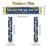 We Appreciate You Banner Decorations, 3 PCS Blue and Gold Thank You Banners
