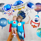 16 Pieces Space Balloons, Galaxy Planet Balloons Large Outer Space Theme Inflatable Balloon Astronaut Spaceship Rocket Galaxy Balloon For Kids Planet Birthday Party Decorations