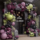 Halloween Balloon Garland Kit: Purple, Green, Black, Spider Foil Balloons