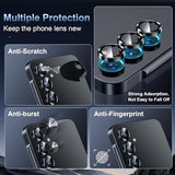 for Galaxy Z Fold 7 Camera Lens Protector, 9H Tempered Glass Anti Scratch Camera Screen Protector Film, Zfold7 Metal Individual Ring Lens Cover for