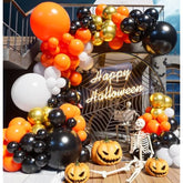 Orange Black White Balloon Arch Kit, 134 Pcs 18/12/5 Inch Latex Orange And Black Balloons With White Gold Balloons, Different Sizes Graduation Balloons, For Graduation Birthday Basketball Theme Party