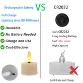 Rechargeable Tea Light Candles with Timer & Remote Function, Small Flameless LED Votive Tealight 4/6 Hours Timer Ivory for Home Xmas Halloween Decor Seasonal, 6-Pack