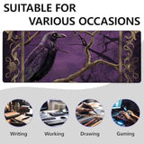 Raven And Tree Large Mouse Pad, Gaming Mouse Pad, Non-Slip Rubber Base, Office Accessories, Desk Mat, Gothic Mousepads For School, Work, Home Decor Gifts 31.5" X 11.8"