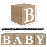 4pcs  Rustic Burlap Baby Shower Boxes  for Gender Reveal & Party Decor