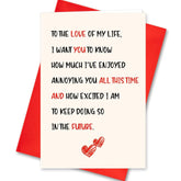 Funny Valentine'S Day Card To The Love Of My Life, How Much I Enjoyed Annoying You Now And How Excited Doing So In The Future, Happy Birthday Card Romantic Anniversary Wedding Card For Him Her