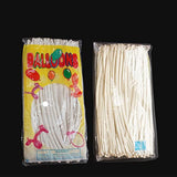 100 Pcs White Long Skinny Balloons for Animal Balloons, Includes Ties for Arch