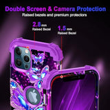For Iphone 12 Pro Max Case,Glow In The Dark Three Layer Heavy Duty Shockproof Protection Hard Plastic Bumper+Soft Silicone Protective Case For Apple Iphone 12 Pro Max,Dark Butterfly