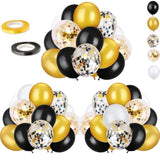 Black and Gold Balloon Kit: 72-Piece Confetti Party Decorations