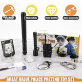9Pcs Police Pretend Play Toy Set, Police Accessories For Kids Include Badge, Handcuffs, Walkie, And More For Dress Up Party, Role-Playing, Christmas Gift For Kids 3-8