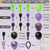 Black Purple Green Balloons Arch Kit Double Stuffed Halloween Gothic Vampire Party Decor