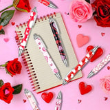 24Pcs Valentine'S Day Heart Shape Pens Bulk Cute Retractable Decorative Pens 0.5 Mm Stationary Supplies For Office School Wedding Party Gifts