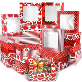 30 Pcs Valentine'S Day Treat Boxes With Window 9 X 9 X 2.5 Inch Valentine Cookies Boxes Candy Bakery Container For Valentine Favors Weddings Candy Sweet Crafts Party Favor Supplies