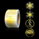500Pcs 1.5In Clear Merry Christmas Stickers Roll, Gold Envelope Sticker Seals For Crafts, Christmas Stickers For Xmas Envelopes Invitations Cards Gifts Decor, 4 Designs