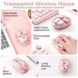 Q9 Wireless Computer Mouse, 2.4Ghz/Bluetooth Mouse, Ergonomic Optical Mouse With Rgb Lighting,Silent Clicks,4800 Dpi, 4 Adjustment Levels,Compatible With Pc, Mac, Laptop(Pink)