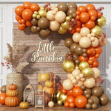 Fall Thanksgiving Balloon Arch Kit: Burnt Orange, Gold, and Brown Party Decor