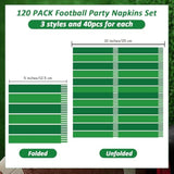 120Pcs Football Paper Napkins Supplies Disposable Football Birthday Napkins Set Decorations For Events Party Frenzy Game Time Tailgate Sports Party Favors, 3 Design