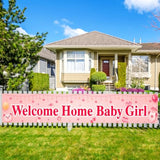 Welcome Home Baby Girl Yard Banner, Large It’S A Girl Baby Shower Banner, Pink Baby Shower Decorations For Girls, Gender Reveal Inside Outside Decoration