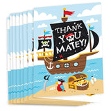 Big Dot of Happiness Pirate Ship Adventures - Skull Birthday Party Thank You Cards (8 count)
