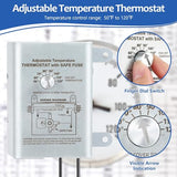 Attic Fan Thermostat Control, Replacement Thermostat With Adjustable Temperature Dial, Programmable For Exhaust Fan, Greenhouse, Cooling System