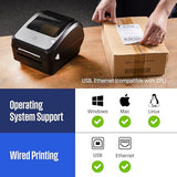 Thermal Shipping Label Printer Usb, 4X6 Label Commercial Grade, Compatible With Usps, Ups, Fedex, Shopify, Small Business, Desktop Label Printer For Packages, Includes Labels