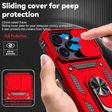 iPhone 14 Pro Max Military-Grade Case with HD Screen, Camera Cover, Ring Stand Red