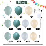 Dusty Green Blue Balloon Arch Kit, Fog Green Dusty Water Blue Beige Ivory Latex Balloons Garland Kit For Women Men Neutral Birthday Wedding Baby Bridal Shower Jungle Safari Party Decorations