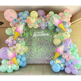 Pastel Balloons Garland Arch Kit 143Pcs Macaron Rainbow Balloons Birthday Party Background Decoration Girl Baby Shower Donuts Ice Cream Party Supplies Pink Blue Green