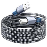 Printer Cable 30 Feet - Usb Printer Cable Nylon Braided Usb Type A To B Cord Compatible With Hp, Canon, Epson, Dell, Brother, Lexmark, Xerox, Samsung Etc