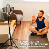 Ring Light With Stand Phone Holder - 10'' Desktop Led Circle For Laptop, Computer, Lighting Kit Gifts Live Streaming Video Webcam Conference Makeup Youtube Tikto Vlog
