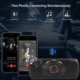 Bluetooth Handsfree Speakerphone for Cell Phone, Wireless Car Kit Music Player Adapter with Back-Clip Portable Bluetooth Speaker for