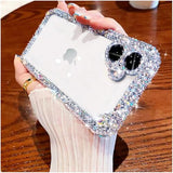 Designer Compatible With Iphone 16 Plus Bling Clear Case For Women,Cute Glitter Phone Case With Sparkle Rhinestone Diamond Camera Protectionairbag Anti-Fall Crystal Hard Cover For Girl