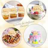 20 Pcs Mirror Acrylic Cupcake Toppers Gold Happy Birthday Cake Topper Engraved Cake Picks Cupcake Disc For Princess Theme Baby Shower Party Supplies