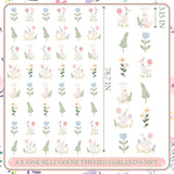 6 Pieces One Silly Goose Birthday Decorations Girls Pink Gingham Paper Rectangular Banner Garland Streamers Duck Birthday Funny Goose Party Supplies