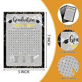 Graduation Party Games - Word Search Game Cards For The Graduate - Graduation Party Decorations 2024 - Gold & Black Grad Celebrations Party Supplies For High School/College - 30 Game Cards(G01)