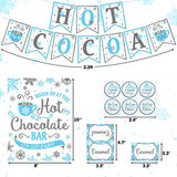 Hot Cocoa Bar Kit Blue Silver Snowflake Chocolate Banner Sign