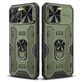 For 13 Pro Max Case, 12 Pro Max Case With Kickstand Camera Cover With Built-In 360° Rotate Ring Stand Magnetic Magnet Protective Phone Case For 13 Pro Max/12 Pro Max -Green
