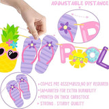 Pool Birthday Party Banners 2Pcs Swimming Pool Party Cutout Banners Glitter Pink Hawaii Pool Party Garlands Baby Shower Decorations Hello Summer Pool Supplies For Girls