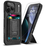 For Iphone 17 Pro Max Leather Case, Wallet Case With Card Holder (3 Cards) & Kickstand, Slim Protective Cover With Stand For Iphone 17 Pro Max 6.9"?Black