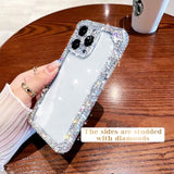 Designer Compatible With Iphone 14 Pro Max Bling Clear Case For Women,Cute Glitter Phone Case With Sparkle Rhinestone Diamond Camera Protection?Airbag Anti-Fall Crystal Hard Cover For Girl