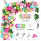 Tropical Balloon Garland Kit: Luau Party Decor with Palm Leaves