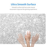 Silver Glitter Large Gaming Mouse Pad 31.5"X11.8" Waterproof Non-Slip Desk Mat For Office/Gaming Keyboard And Mouse With Rubber Base For Home And Work