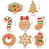 Christmas Gingerbread Man Hanging Banner, Merry Christmas Backdrop Banner-Snowflake, Christmas Tree, Candy Canes, Christmas Stockings Design Christmas Party Decorations Winter Home Ornament